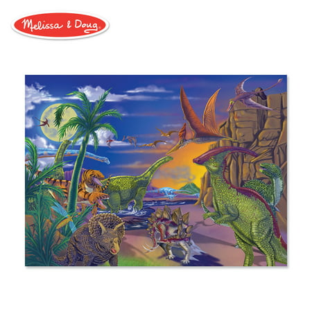 Melissa & Doug Land of Dinosaurs Jigsaw Puzzle (Wipe-Clean Surface, 60 Pieces, 10.9