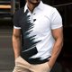 thumbnail image 2 of Mens Camisas de Manga Corta Rayas Zip-Up Solapa Deportes Top, Casual Camisa de Manga Corta para Hombres, 2 of 8