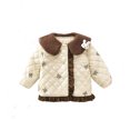 thumbnail image 2 of LFEOOST Baby Girls' Water-Resistant Puffer Jacket Hooded Lightweight Packable Autumn and Winter Coat Sports Padded Jacket (Beige, 80 1 Years), 2 of 3