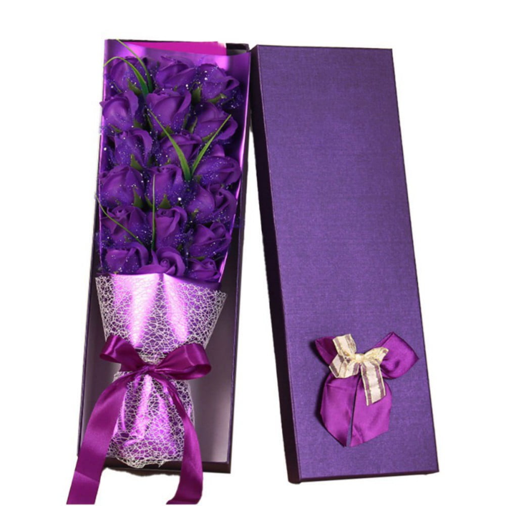 Flower Gift Box Red Real Preserved Roses in A Box, Handmade, Rose