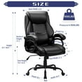 thumbnail image 3 of JONPONY Big and Tall Office Chair 500LBS Wide Seat Ergonomic Computer Desk Chair High Back Executive Leather Chair Adjustable Task Chair Lumbar Back Support 8 Hours Heavy Duty Design,Black, 3 of 10
