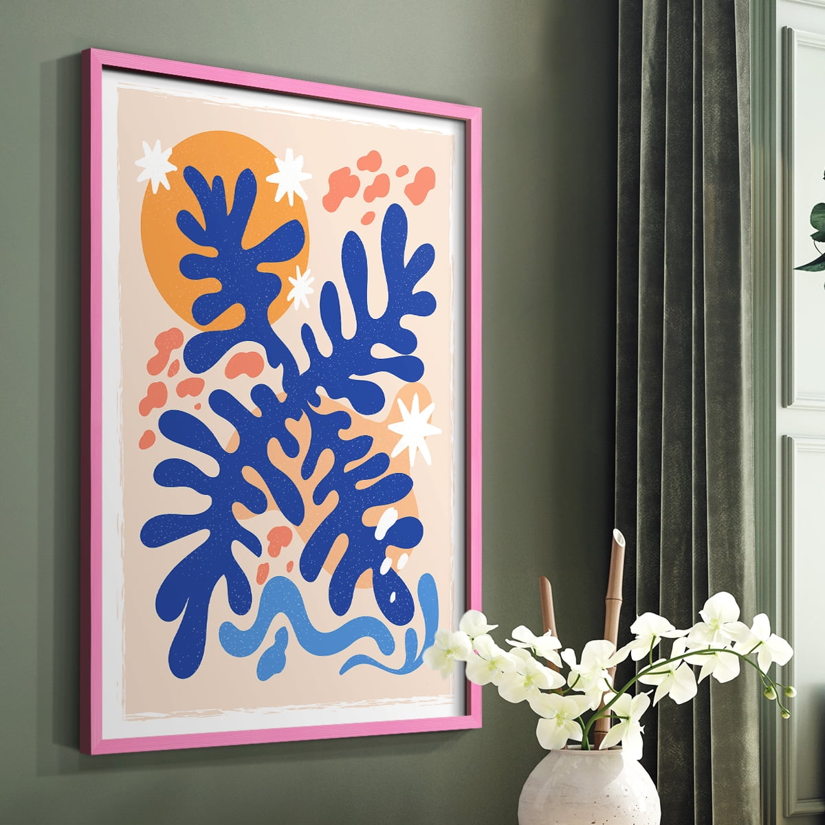 Matisse CCCLXVI in Pink Solid Wood 22 x 28 Framed Print