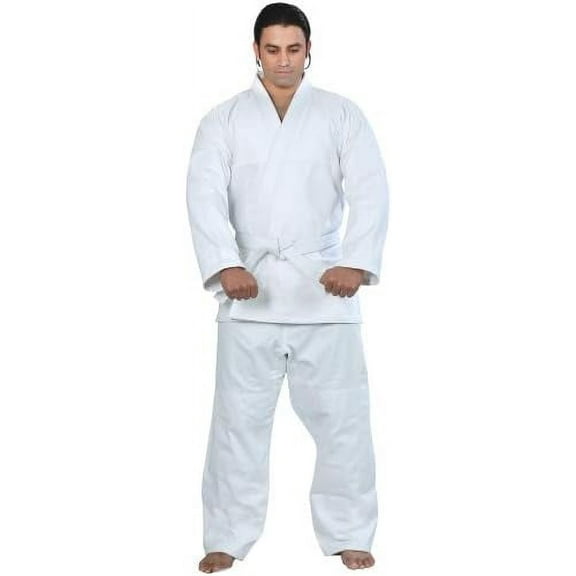Woldorf Single Weave Jiu Jitsu Kimono White No Logo Size 000 Fighting Uniform, Training Uniforms, Pre-Shrunk, Ultra Light Weight Uniforms Soft Fabric