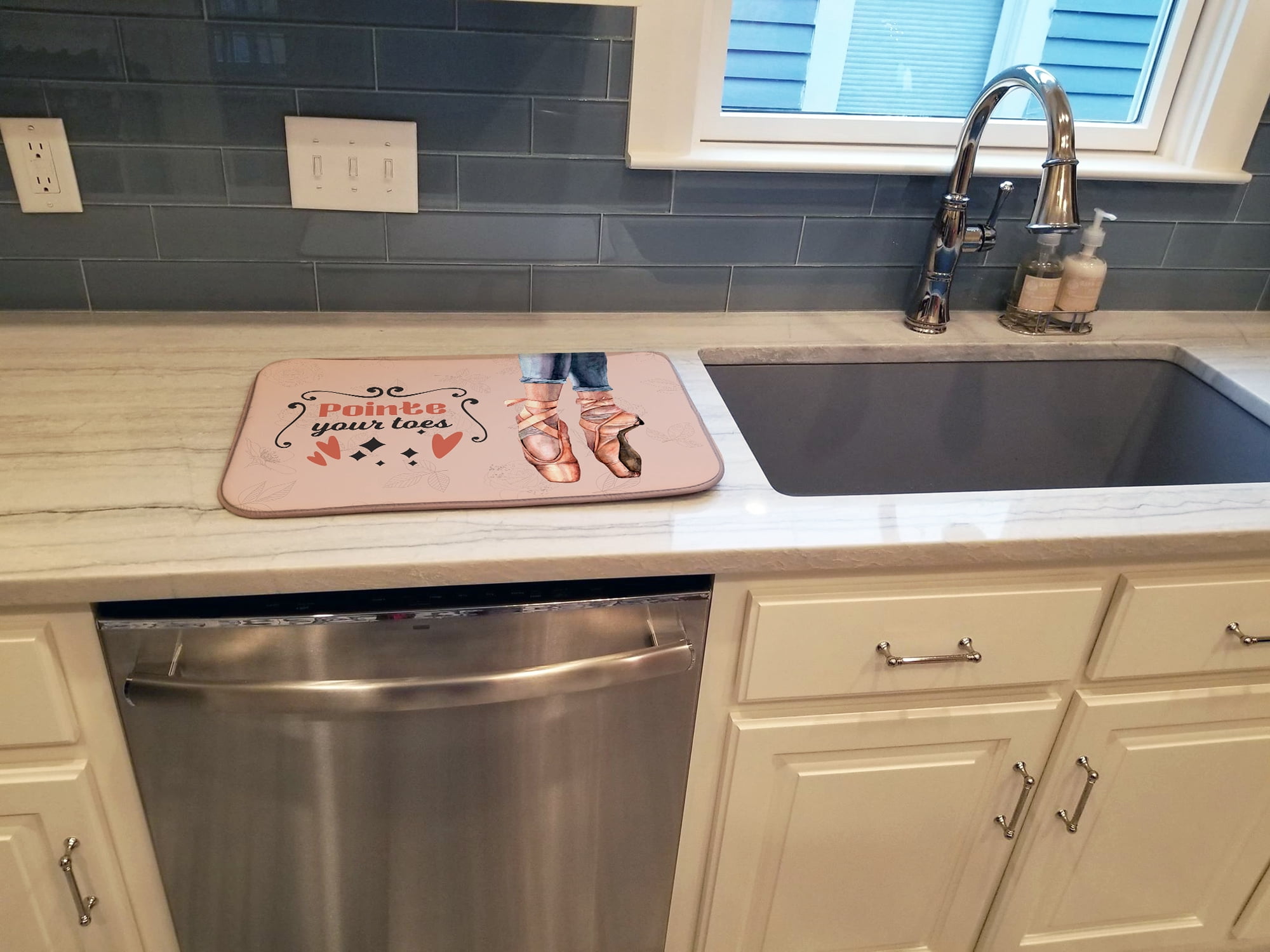 Pointe your Toes Dance Dish Drying Mat