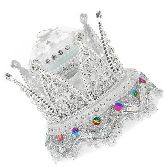 COOPHYA 1Pcs Silver Trinket Box With Crown Shape For Wedding Rings And Jewelry