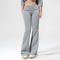 thumbnail image 2 of QHFBli Women's Flare Pants Fold Over Leggings Stretch Bootcut Bell Bottom Slim Fit Yoga Pants Y2k Joggers, 2 of 9
