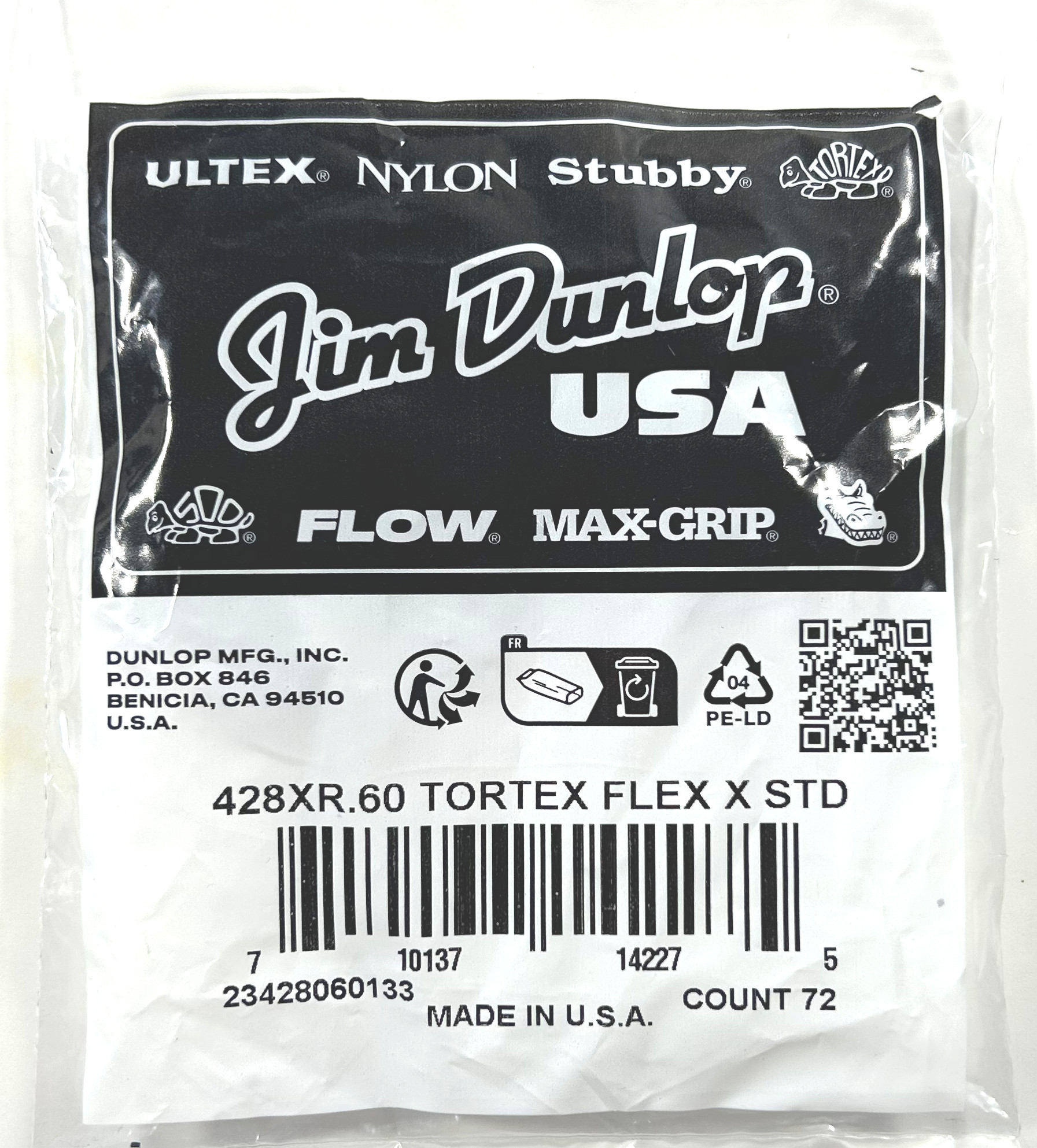 Dunlop Guitar Picks Tortex Flex X Standard 72 Picks .60mm Light (428XR.60)