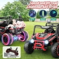 thumbnail image 2 of Funcid 24 Volt 2-Seater Ride on Toys, Ride on Cars with Remote Control, Metal Frame, 2 XL Electric Car for Kids, Power Car Wheels, UTV w/ Bluetooth, Music, 3 Speeds, Spring Suspension, Red, 2 of 8