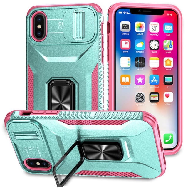 Funda para GANGXUN iPhone X - Soporte metálico, Función magnética, Verde