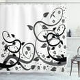 thumbnail image 1 of Ambesonne Vines Shower Curtain, Grey Tones Abstract Leaves, 69"Wx84"L, Dimgray Charcoal Grey, 1 of 2