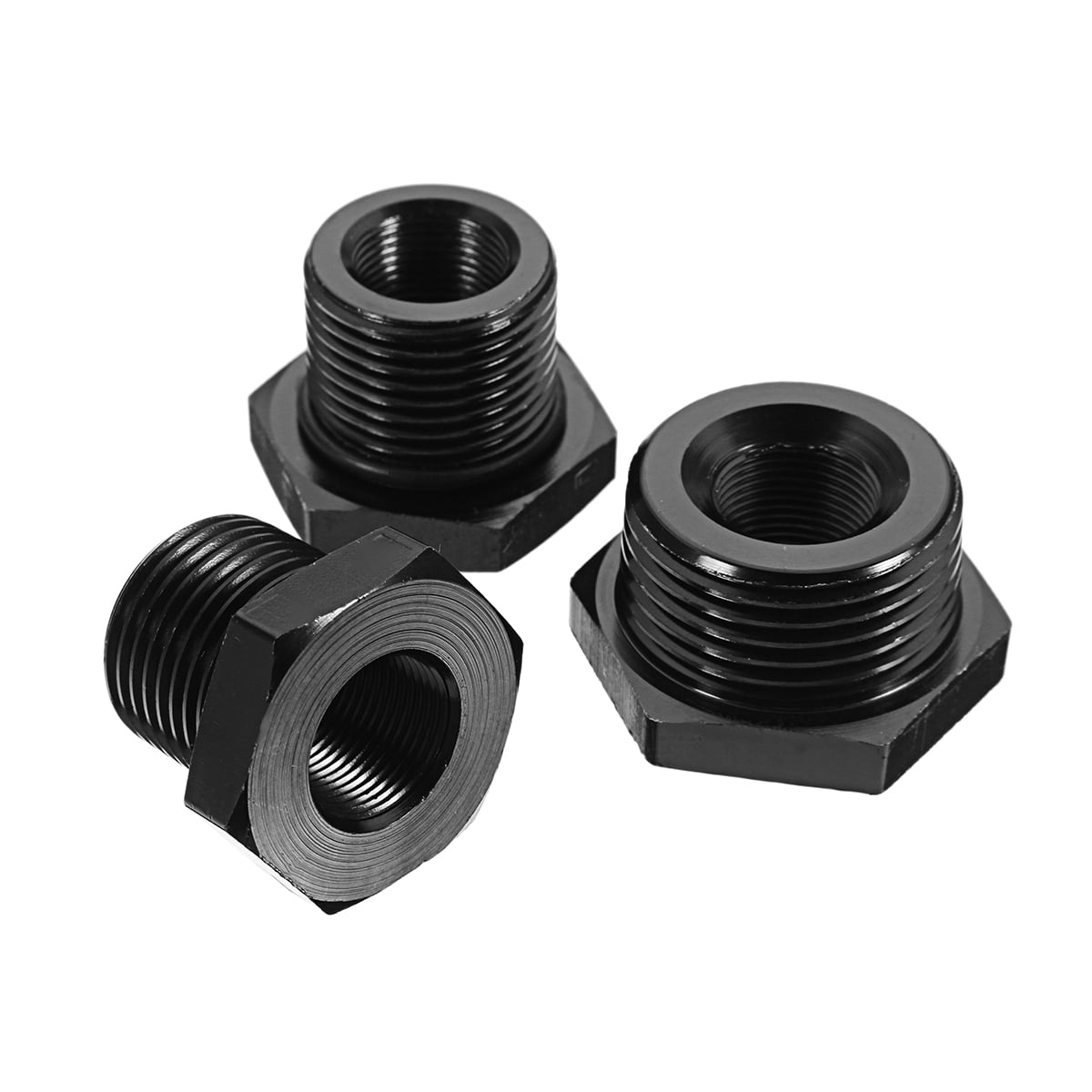 13//16-16 3//4NPT Threaded Oil Filter Adapter Set Black 1//2-28 to 3//4-16 One