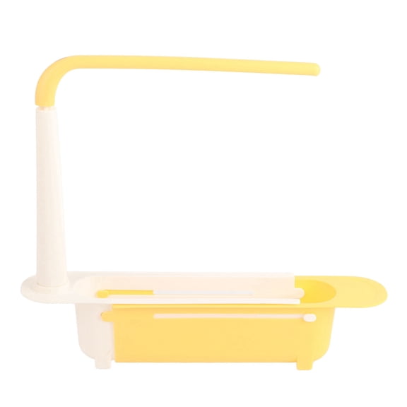 Yellow Expandable Sink Organizer, Adjustable Kitchen Sink Storage Rack