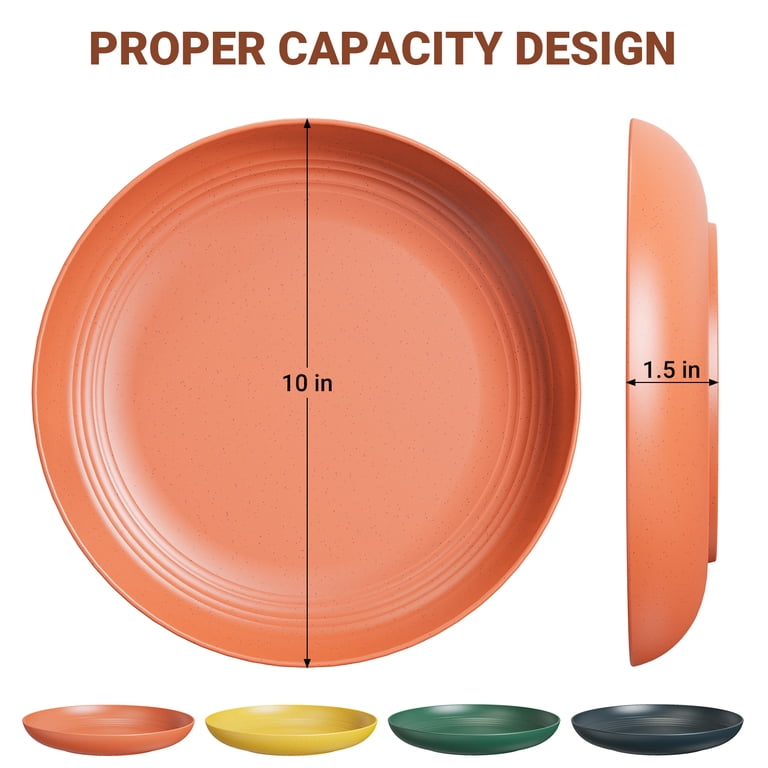 TINANA 10-Inch Wheat Straw Dinner Plates Set of 8 photo 3