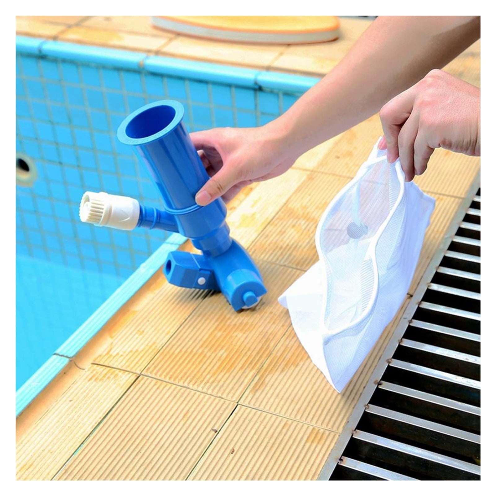 Portable Pool Cleaning Kit Swimming Pool Accessories Water Vacuum Spray Maintenance Cleaner Tools With Suction Head Skimmer Net ,Great Suction Power