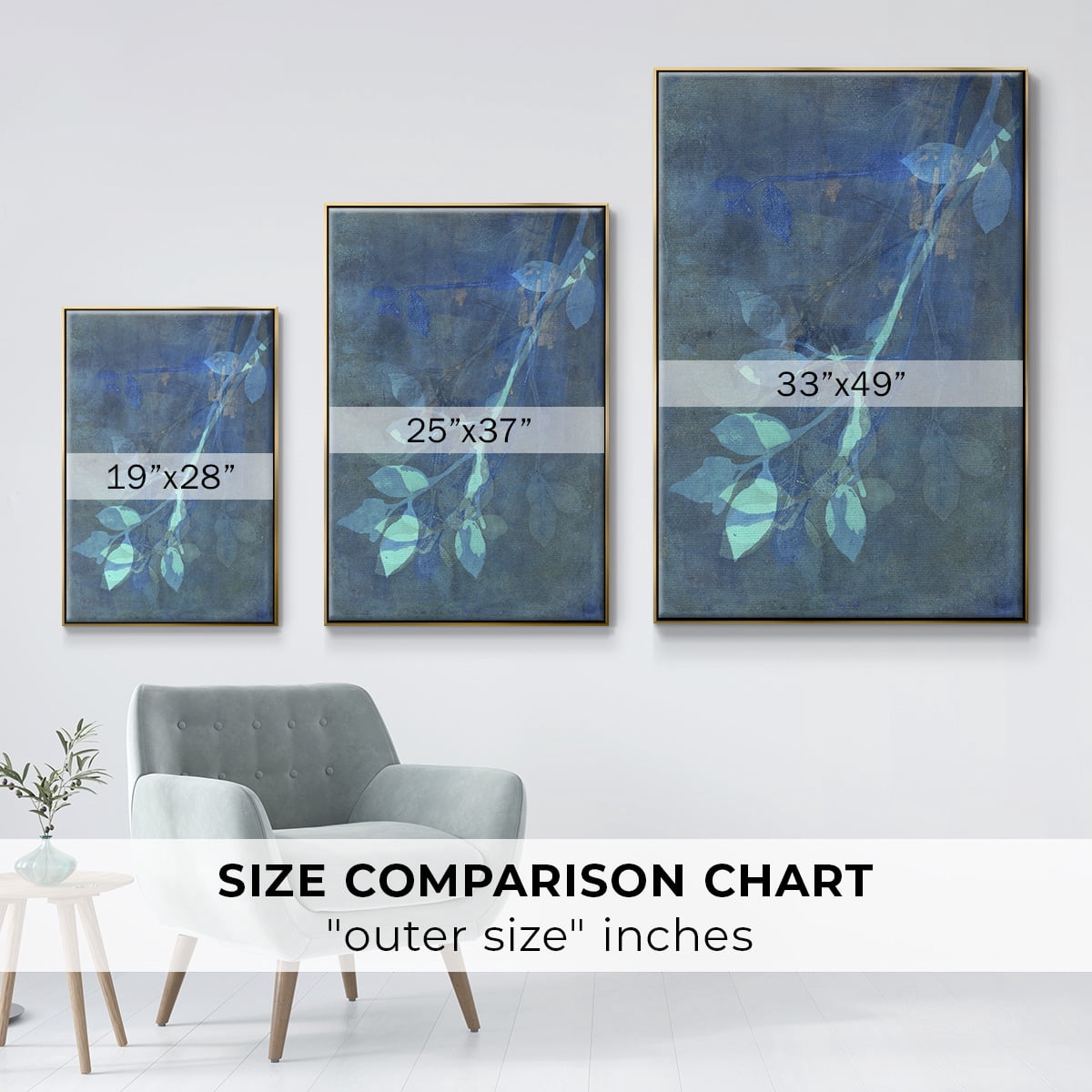 Branching Out VIII Framed Premium Gallery Wrapped Canvas - Ready to Hang - 25 x 37 - Gold Floating Frame