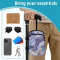 thumbnail image 6 of COEQINE Forearm Crutch Bag Walking Stick Pouch Bag Purple Gold Marble Elbow Crutch Organizer, Two Zippered Pockets, Lightweight, Hands-Free, for Women Men & Seniors, 6 of 7