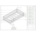 thumbnail image 7 of Twin Size Floor Platform Bed for Kids, Montessori Bed Frame with Fence-Shaped Guardrails and Door Solid Wood Platform Bed Frame with 7 Slats Support for Bedroom Playroom No Box Spring Needed, White, 7 of 7