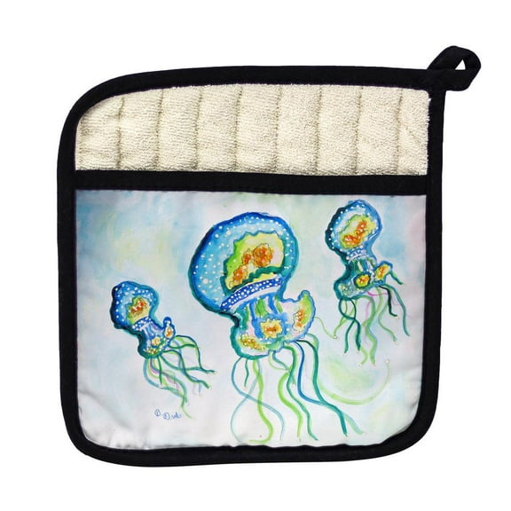 Betsy Drake Interiors Three Jellyfish Pot Holder