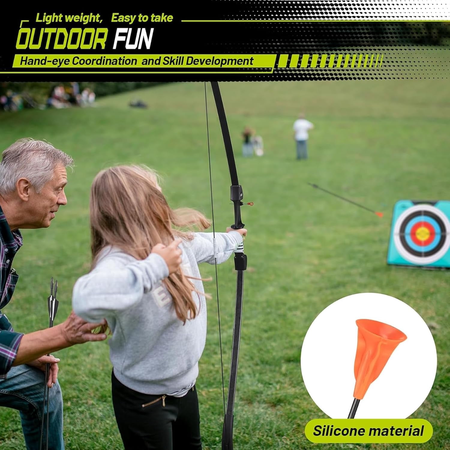 Bow and Arrow for Teens Beginners Adults Recurve Bow Set 8 Arrows 5 Target Face Archery Longbow Kit Backyard Games Gift for Outdoor Sports