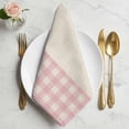 thumbnail image 2 of Retro Pink Cloth Napkins, Farmhouse Buffalo Plaid Vintage Beige Washable and Reusable Dinner Napkins Set of 2, Table Napkin for Kitchen Party Birthday Wedding Hotel Housewarming 20"x20", 2 of 9