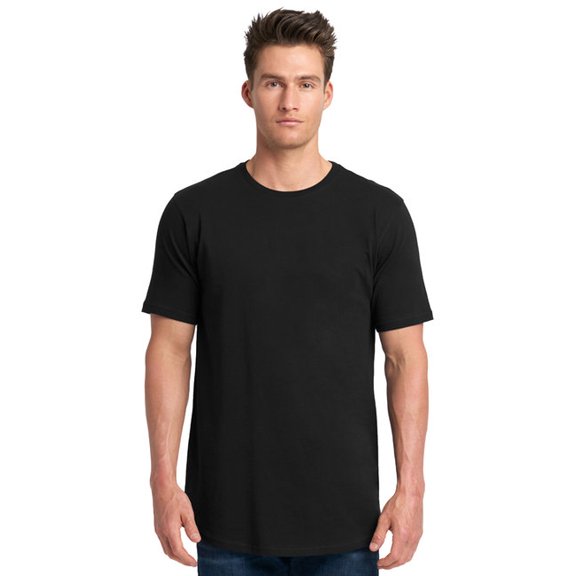 Next Level Men's Cotton Long Body Urban T-Shirt, Black - 4XL