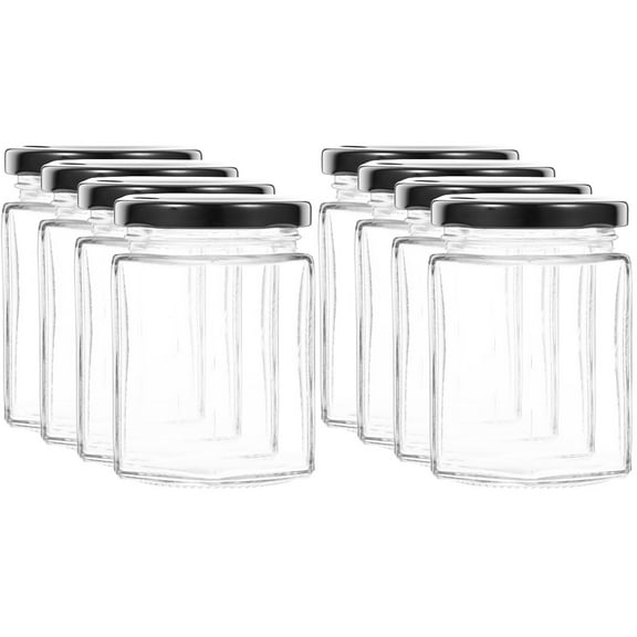 RENACLIPY Transparent Honey Jars with Lids for Food Storage - 8Pcs