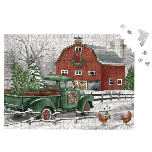 Briarwood Lane Winter Jigsaw Puzzle 1000 Pieces Adult Finished Size 29.5x19.68 Christmas On the Farm For Game Night