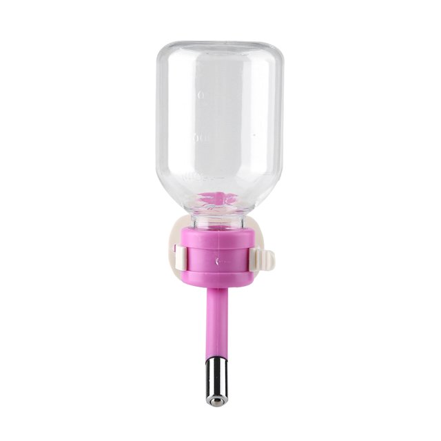 Dispensador de agua portátil para gatos con fuente para beber colgante para perros y mascotas (S 150 ml rosa)