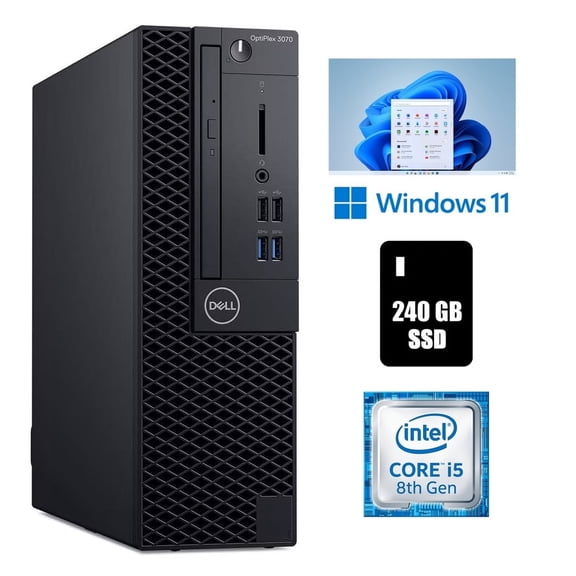 Restored Dell OptiPlex 3070 SSF Desktop Computer Core i5 8th Gen 16GB RAM 240GB SSD Wi-Fi Windows 11 Pro (Refurbished)