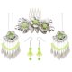 thumbnail image 1 of 1 juego Vintage Girl Lady Tassel Flower en forma de U horquilla pendientes colgantes Verde claro Hugo Pinza de pelo chino antiguo, 1 of 9