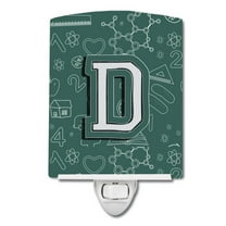 Caroline's Treasures CJ2010-DCNL Letter D Back to School Initial Ceramic Night Light, 6x4x3", multicolor