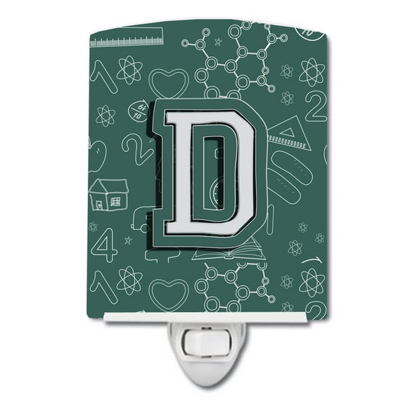 Letter D Back to School Initial Ceramic Night Light