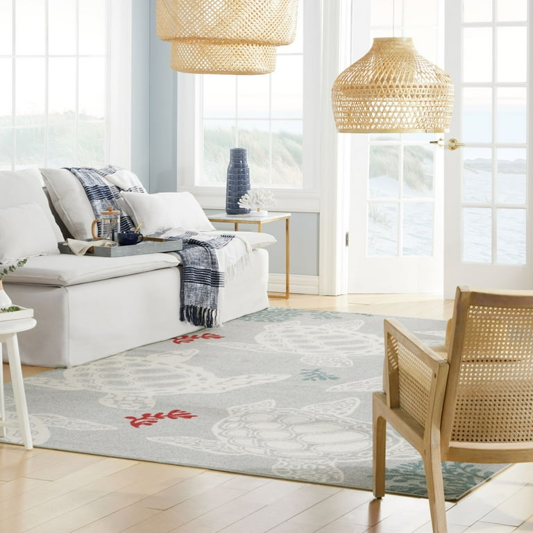 希少 MICHIGAN RUG CO 魚 総柄 S/M Home-Dynamix-Marine-Sea-Turtle