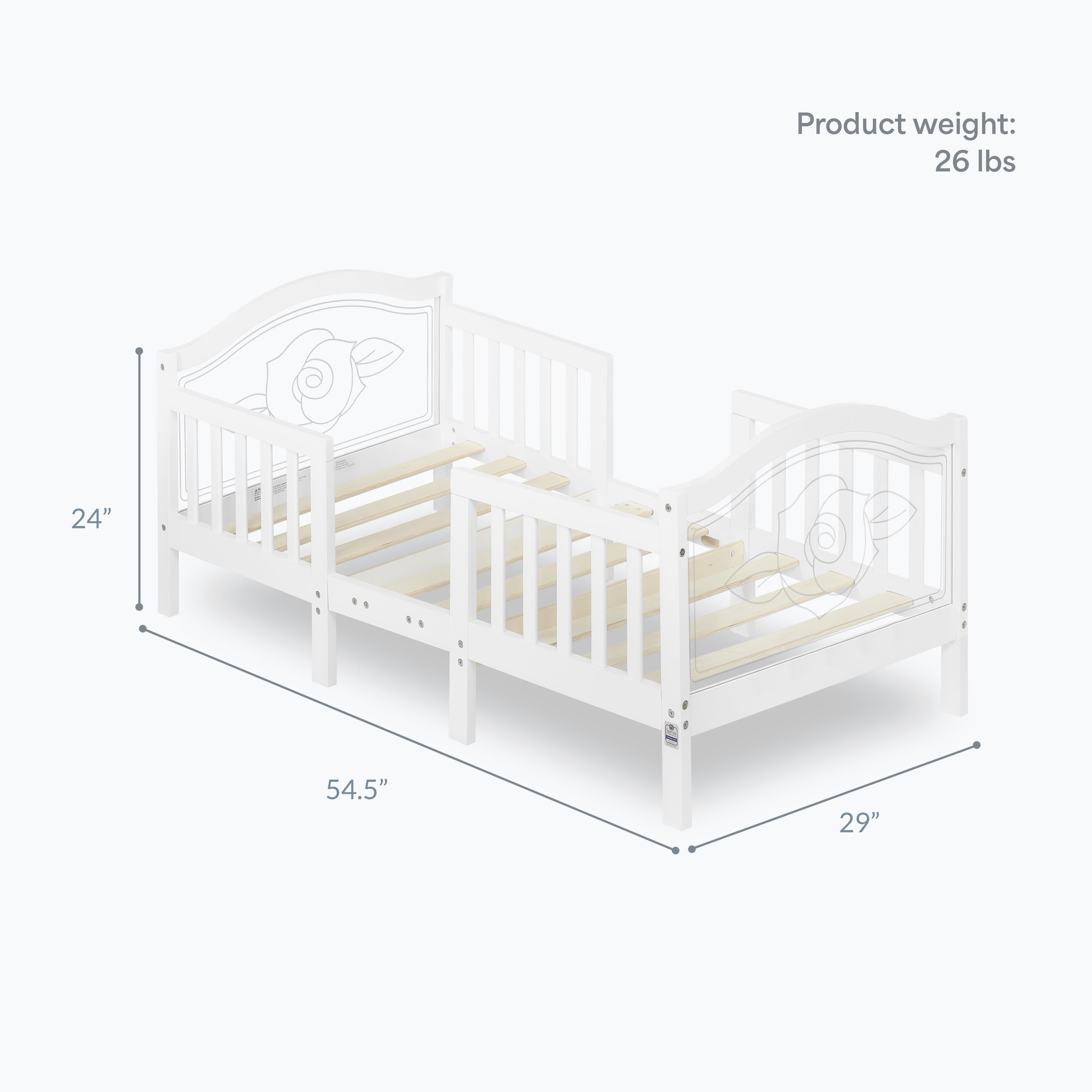 Dream On Me Rosie Toddler Bed in White
