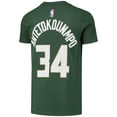 thumbnail image 3 of Youth Nike Giannis Antetokounmpo Hunter Green Milwaukee Bucks Logo Name & Number Performance T-Shirt, 3 of 3
