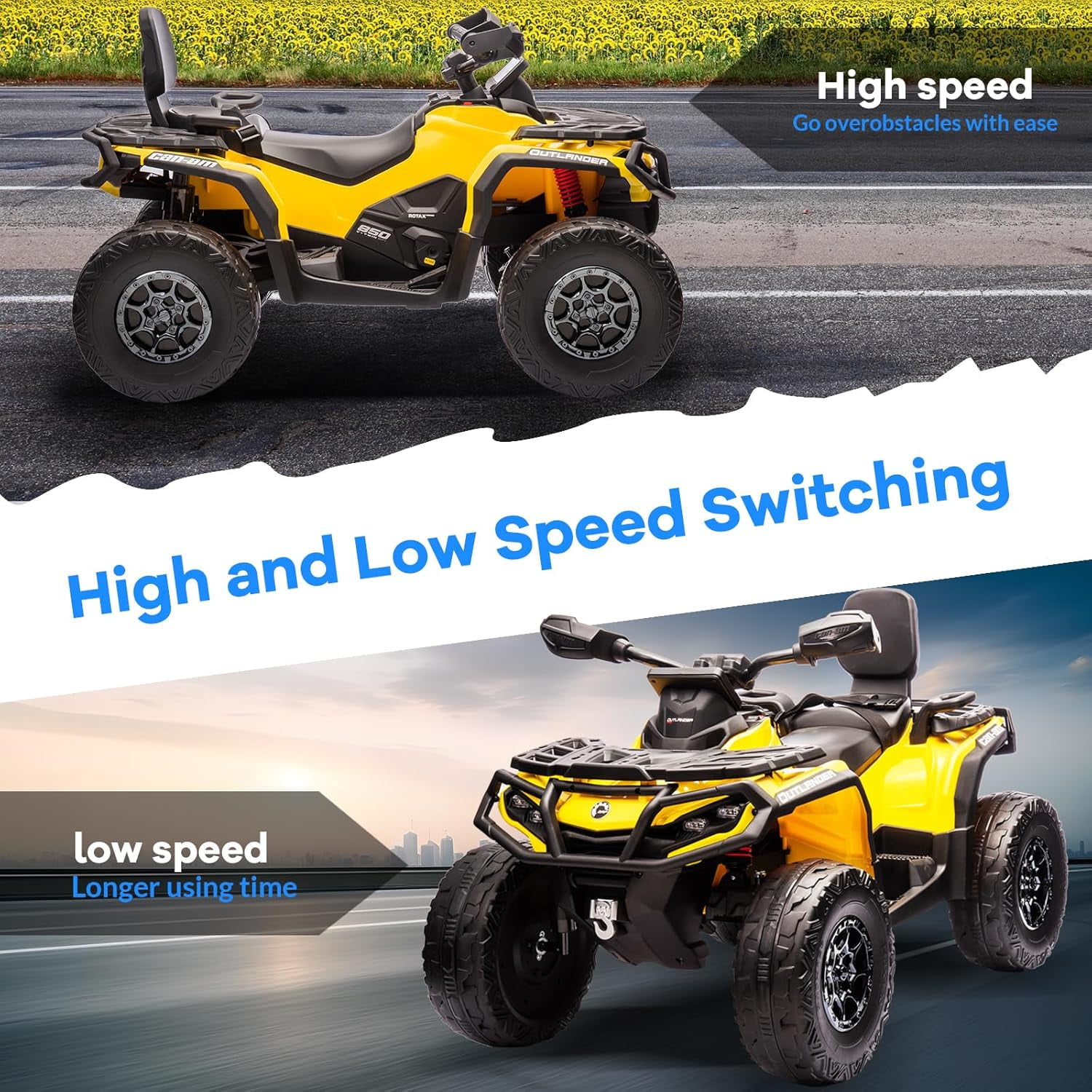 EastVita 2 Seater Ride On ATV for Kids, 12V Ride on Toy Car with Remote Control, 2WD Power, Music, 4 Wheeler Electric Car Battery Powered