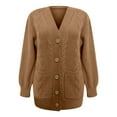 thumbnail image 5 of Womens Cardigan Sweaters Knitted Button Up Light Khaki Sweaters for Women Warm Cardigan Fall Fashion Must Haves Cute Outfits, 5 of 5