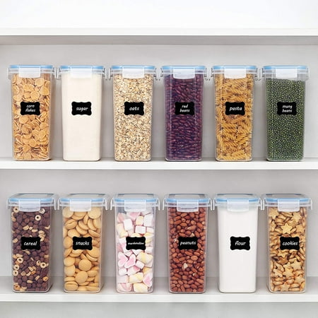 Airtight Food Storage Containers 12 Pieces 1 8qt 2l Plastic Pba Free Kitchen Pantry For Sugar Flour And Baking Supplies Dishwasher Safe Include 24 Labels Blue Canada Airtight Food Storage Containers 12, Flour And Sugar Storage Containers Canada