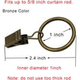 thumbnail image 3 of 1 Inch Metal Curtain Rings with Clips in Bronze, Curtain Hangers Clips, Drapery Clips with Rings, Set of 20, 3 of 7