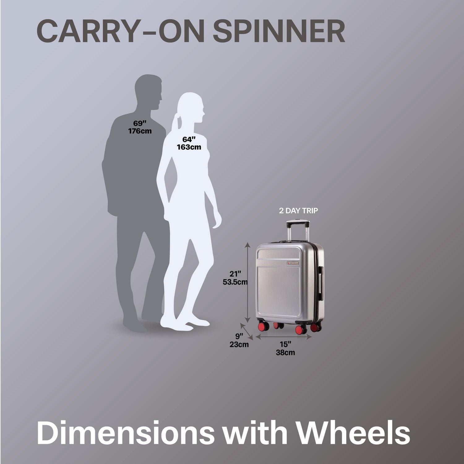 Air Canada Magnum Carry-On Hardside Luggage: 20 Inch Carry On Spinner Suitcase with USB Charger, Carry On Approved Rolling Luggage