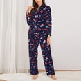 thumbnail image 2 of Fotbe Winter Sports Fun Pattern Conjunto de Pijama de Manga Larga para Mujer con Estampado, Ropa de Dormir de 2 Piezas, Conjunto de Casa Suave y Cómodo con Bolsillos-Small, 2 of 7