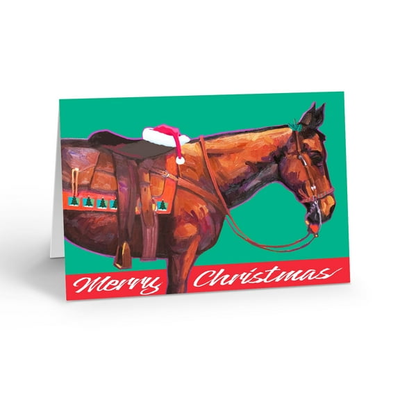 Horse Merry Christmas Greeting Card - 18 Holiday Cards & 19 Envelopes - 40105