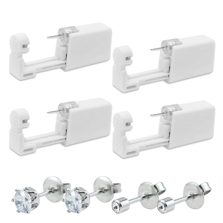 Ear Piercing Gun Kit, 4 Pack Ear Nail Gun Ear Piercing Gun Piercing  Earrings Self Ear Piercing Gun Ear Stud Piercing Kit Tool with Ear Rings  Hoop Ear Piercing Tools for Women