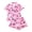 Pink, variant on Women Halloween Pajama Set Short Sleeve Button Down Sleepwear Matching Shorts Set Cute Plus Size Pjs