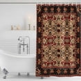 thumbnail image 4 of Brown Red Boho Waterproof Fabric Shower Curtain,Vintage Geometric Abstract Art Waterproof Fabric Shower Curtain for Bathroom Curtains Bathtubs Hotel Shower Curtains with 12 Hooks Standard 72x72, 4 of 8