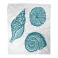 thumbnail image 1 of ASHLEIGH Throw Blanket Warm Cozy Print Flannel Blue Dollar of Various Sea Inhabitant Doodled in Vintage Style Sand Clam Comfortable Soft for Bed Sofa and Couch 50x60 Inches, 1 of 1