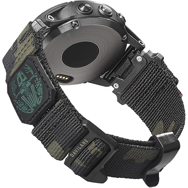 wonima11 22mm Military Nylon Watch Band for Garmin Fenix 8 AMOLED/8 Solar 47mm/Fenix 7/6/5/Instinct 3 45mm/Forerunner 965/Epix,Rugged Camo Sport Watch Strap with Pattern for Hiking Camping for Men