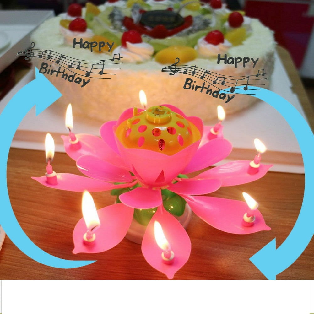 Birthday Candle Singing Double Layer Rotation Birthday Cake Rotary Music CandleX 
