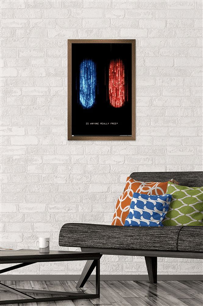 The Matrix: Resurrections - Is Anyone Really Free Wall Poster, 14.725" x 22.375", Framed