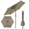 thumbnail image 1 of Costway 9' Solar LED Lighted Patio Market Umbrella Tilt Adjustment Crank Lift Tan, 1 of 7